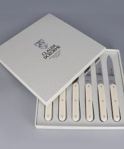 6 Couteaux blanc ivoire 6.16 en coffret bois